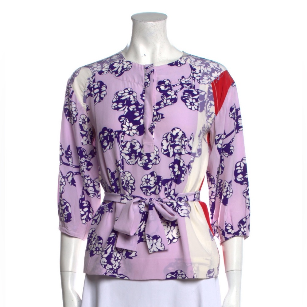 Diane von Furstenberg silk blouse Retro size 0 / XS